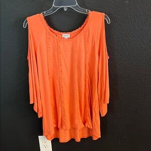 Women’s Avenue Orange Asymmetrical Cut Out Tunic